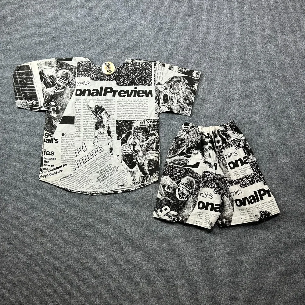 Vintage L.H. American Football Newsprint Matching Set Kids Boys USA Made - Large
